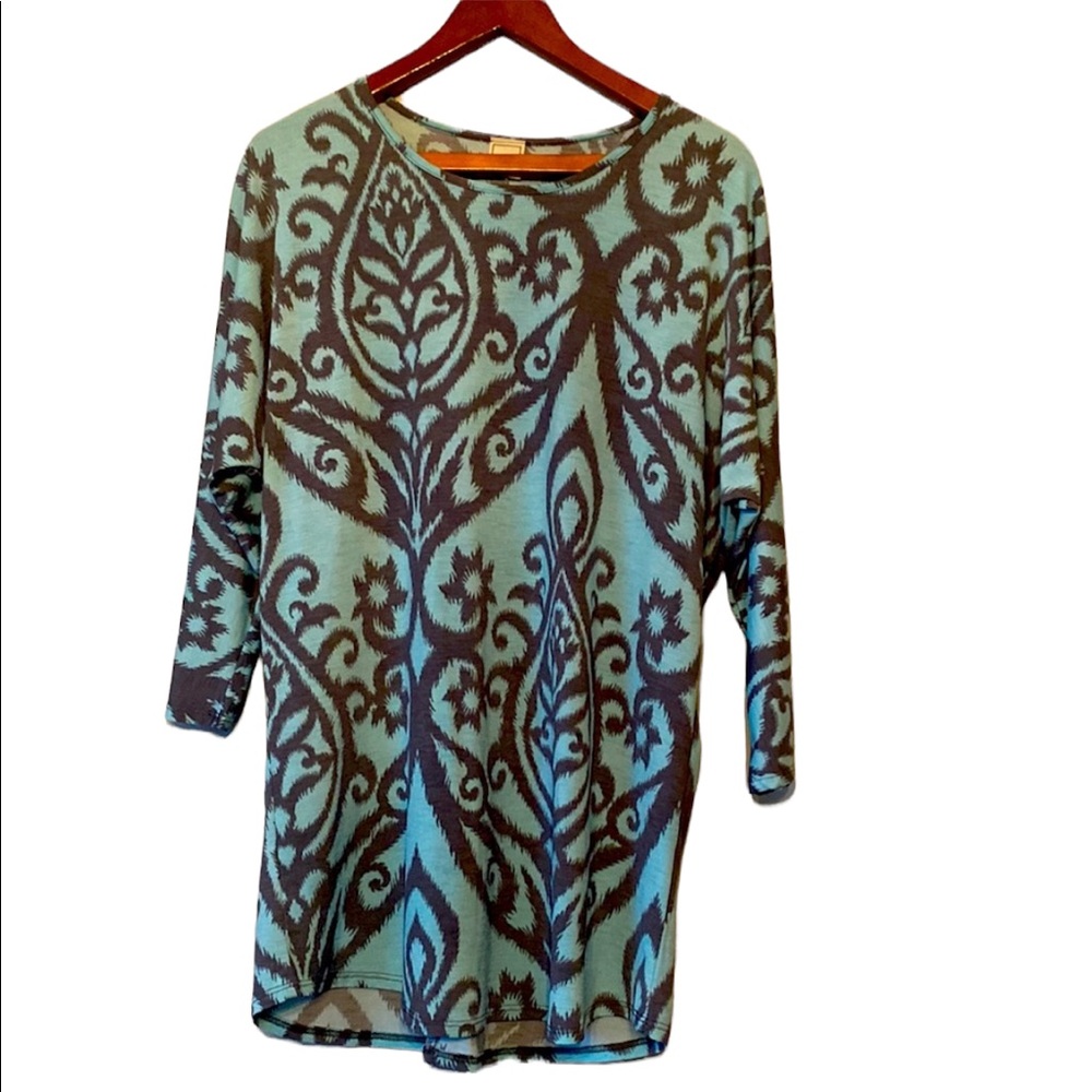 Hershe Women’s Grey and Sea Green Dress/Tunic